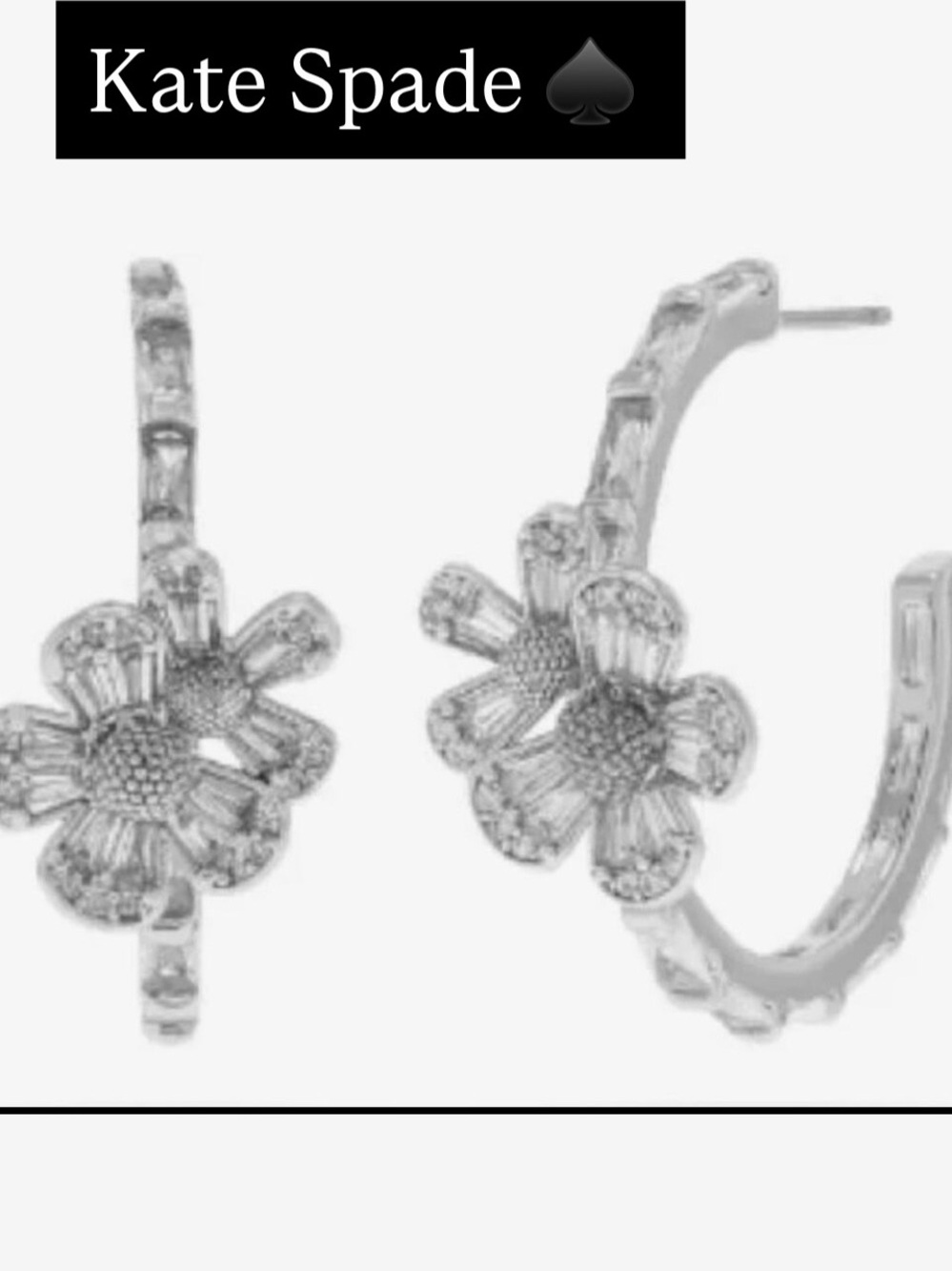 KATE SPADE Fleurette Hoop Earrings NWT Dust Bag Included